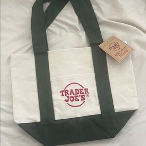 Trader Joe's Green and White Tote Bag